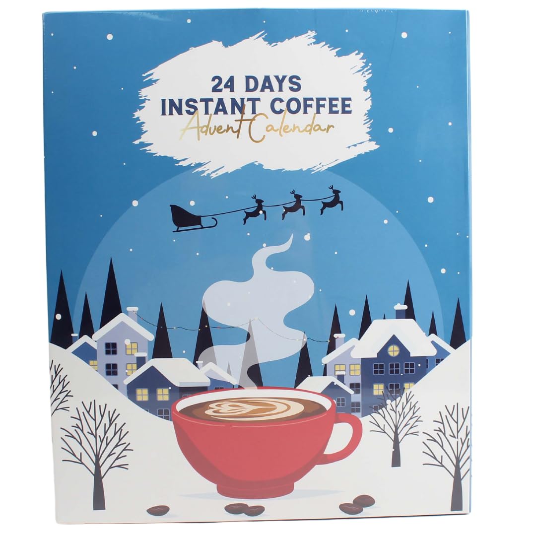 Coffee advent calendar 2025 | Christmas coffee advent for coffee lovers | 24 days flavoured coffee advent calendar with pumpkin, caramel | Christmas coffee advent gift for men women adults
