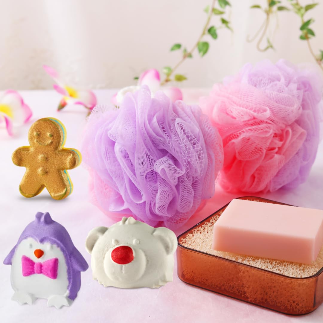 Bath Bomb | Mothers Day Gift Set | Vegan Festive Bath Fizz Set for Mum | Bath Bombs with Gingerbread, Polar Bear, Reindeer & More | Mother's Day Pamper Gift