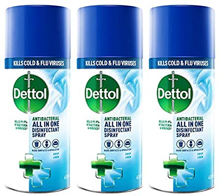 Dettol All-in-One Disinfectant Spray Crisp Linen, 400 ml, Pack of 3