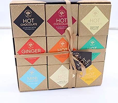 Hot Chocolate Assorted Flavours Gift Selection - 9 Unique Packs with Marshmallow & Gingerbread Men