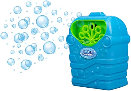 Bubble machine for kids - automatic bubble blowing machine for kids with bubble solution for kids - bubble machine suitable for outdoor games and garden games for kids over 3years (BLUE)
