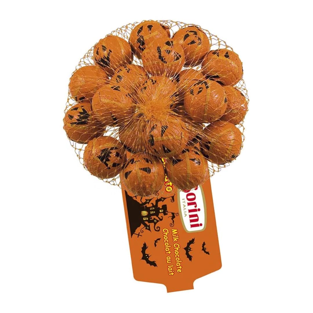 Halloween sweets & chocolates party bag fillers | Halloween sweet bags of chocolate pumpkins | Milk chocolate pralines | Halloween gifts party bag fillers & treats for kids men women | bulk sweets