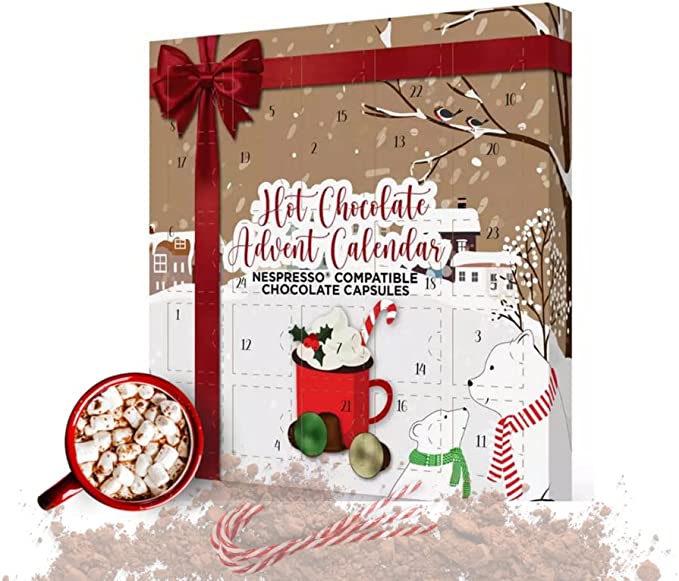 Hot chocolate advent - nespresso compatible capsules - flavoured hot chocolate christmas advent gift for men women