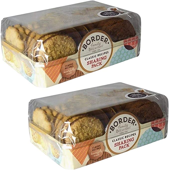 Delight in Every Bite: Borders Biscuit Tin with 6 Buttery Flavours (2 X 400g) - Perfect Family Treat