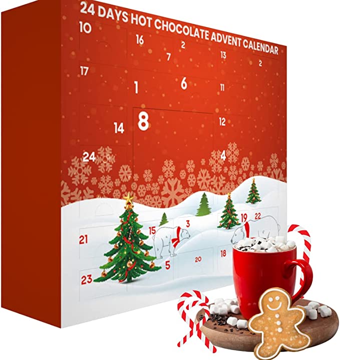 Hot Chocolate Advent Calendar 2023 - Luxury Flavoured Hot Chocolate & Festive Treats