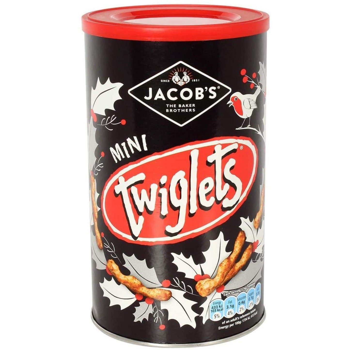 Jacob's Mini Twiglets 200g, Knobbly Shape, Zingy Taste, Crunchy, savoury, Whole Wheat Sticks, Mini Twiglets High in Fibre wholegrain, Pack of 2