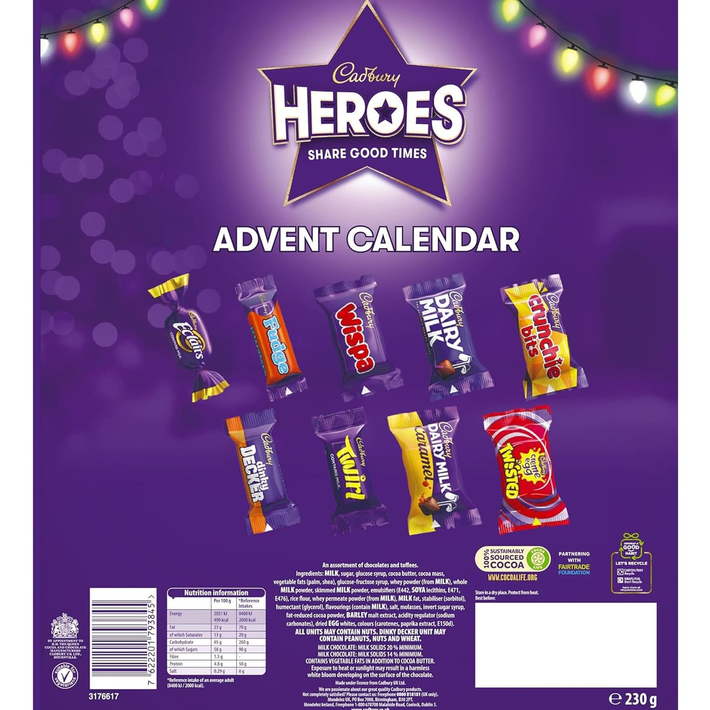 Cadbury Heroes Premium Advent Calendar, 230g
