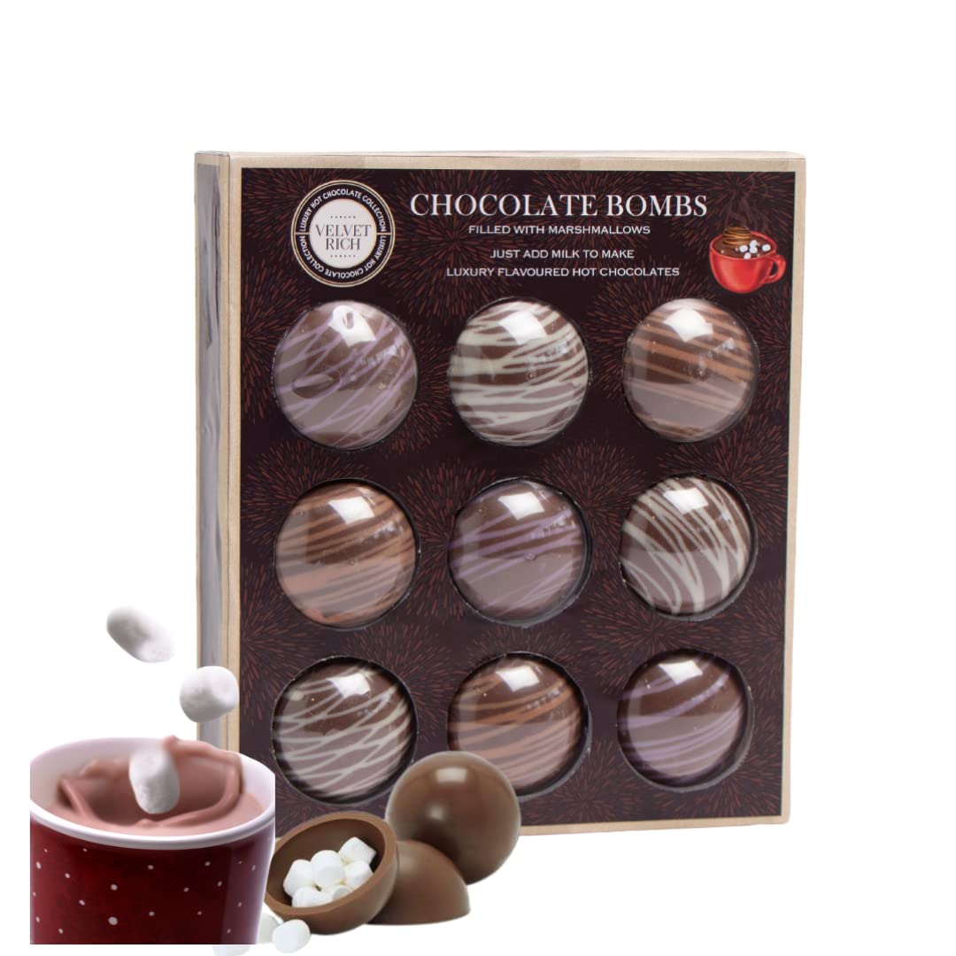 Hot chocolate options - Hot chocolate bomb gift set & extra marshmallow toppers for hot chocolate stations - Hot chocolate melt filled with marshmallows -