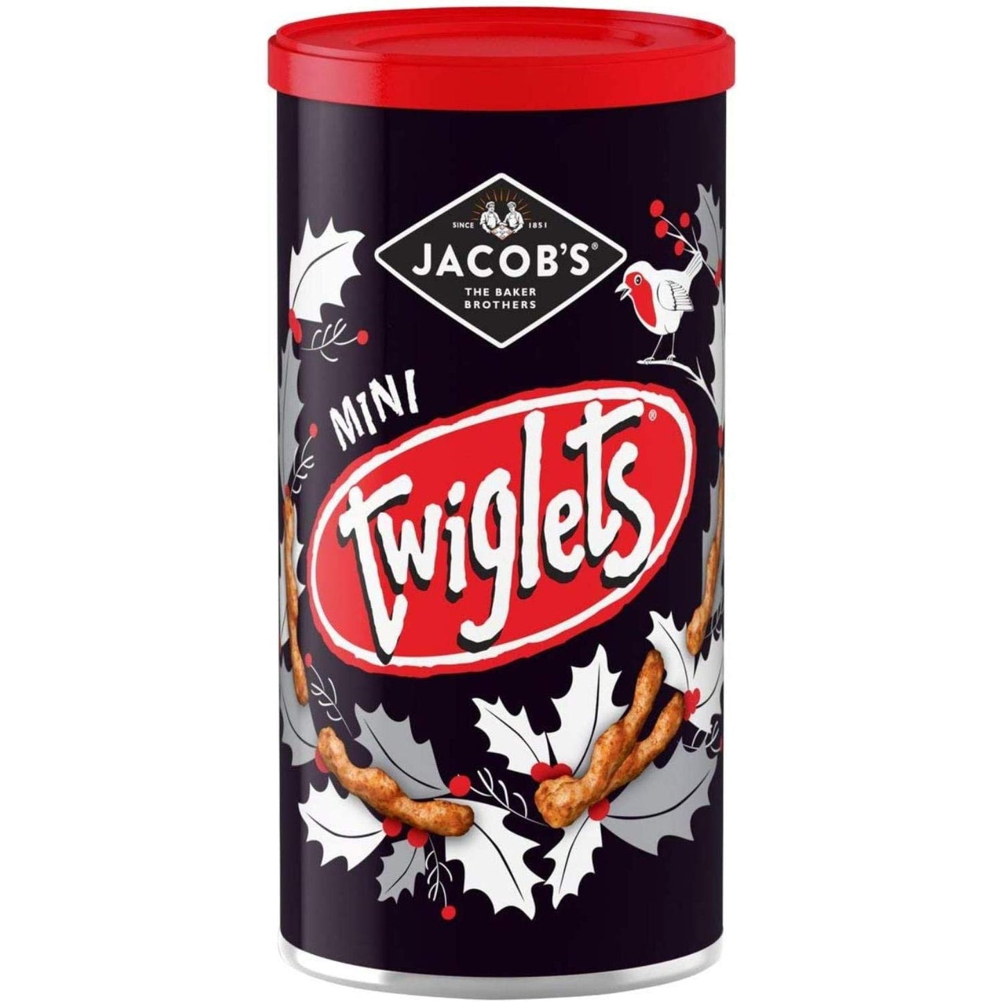 Jacob's Mini Twiglets 200g, Knobbly Shape, Zingy Taste, Crunchy, savoury, Whole Wheat Sticks, Mini Twiglets High in Fibre wholegrain, Pack of 2
