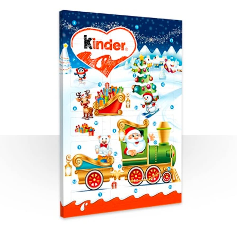 Kinder advent calendar - kinder chocolate advent calendar 2025 kids Christmas countdown - 24 pieces individually wrapped mini kinder bars - Christmas chocolate gift advent