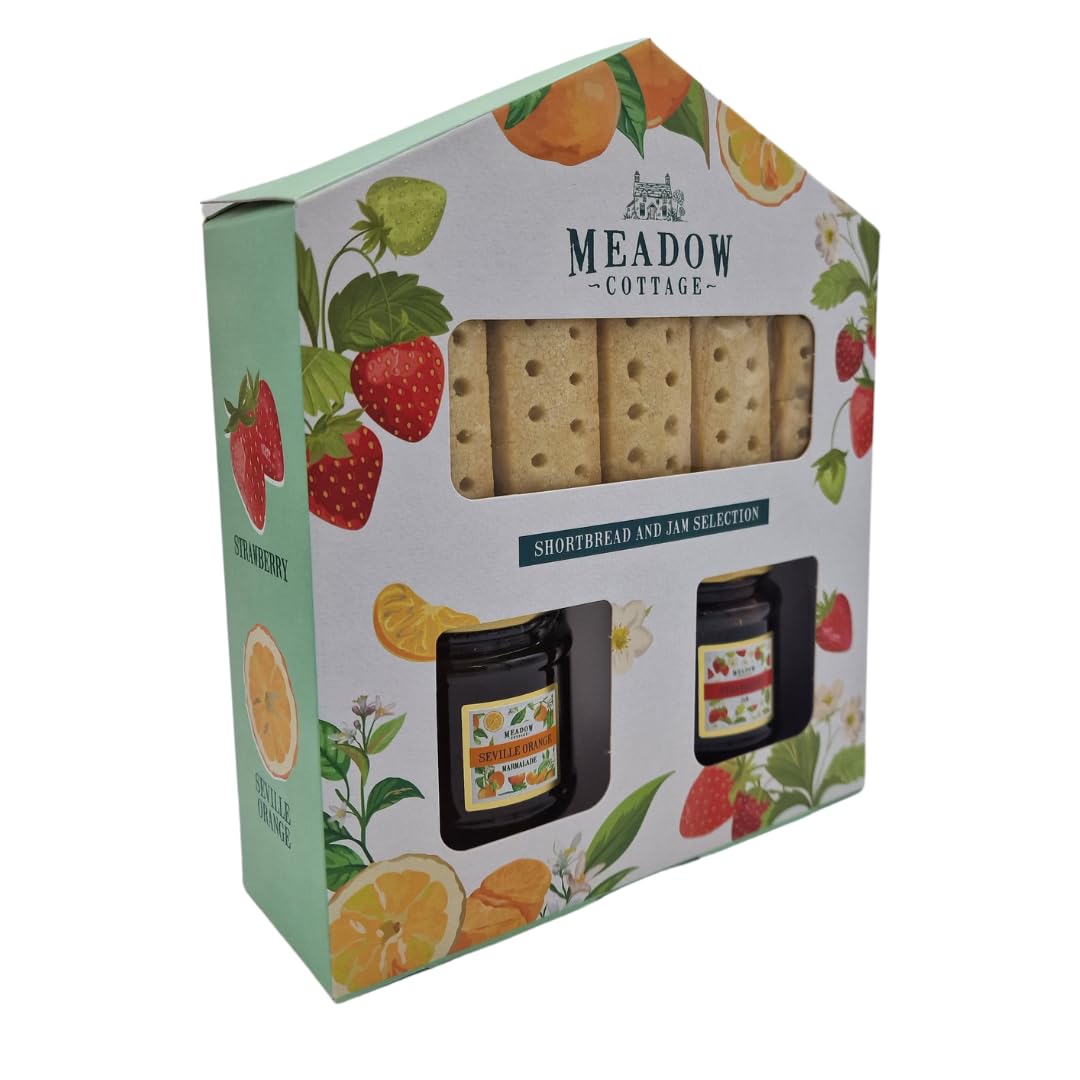 Christmas jam gift set - shortbread and jam selection gift set - christmas biscuit gifts for couples women men for your afternoon tea