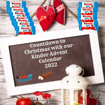 Kinder advent calendar - kinder chocolate advent calendar 2025 kids Christmas countdown - 24 pieces individually wrapped mini kinder bars - Christmas chocolate gift advent