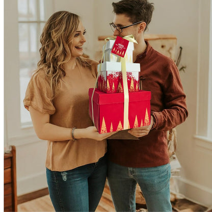 Luxury Hot Chocolate Station Tower Gift Set – Christmas Cocoa Kit with Marshmallows, Cookies, Gingerbread & Candy Canes – Festive Gift for Kids, Women, Men & Couples