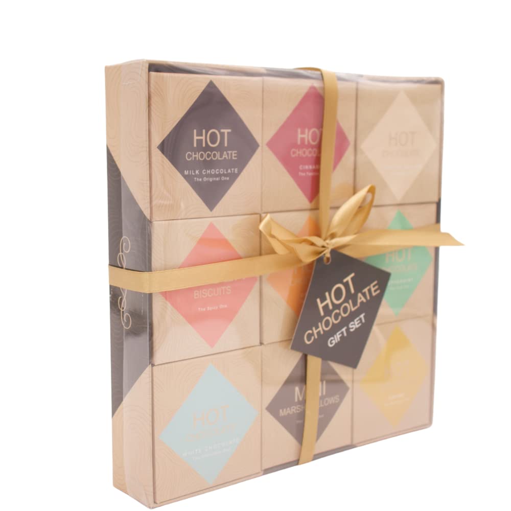 Hot chocolate gift set - flavoured hot chocolate gift set for kids men women adult - christmas gifts options white hot chocolate - chocolate orange salted caramel & more