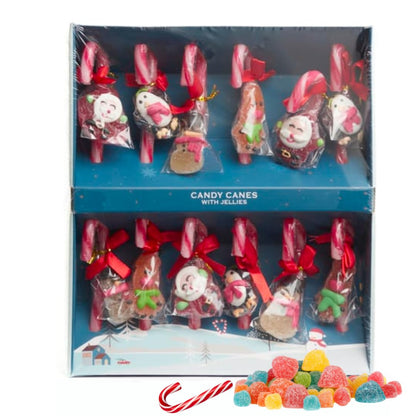 Christmas eve box fillers for kids teens adults - Christmas candy cane individually wrapped with santa & reindeer jellies - festive treats