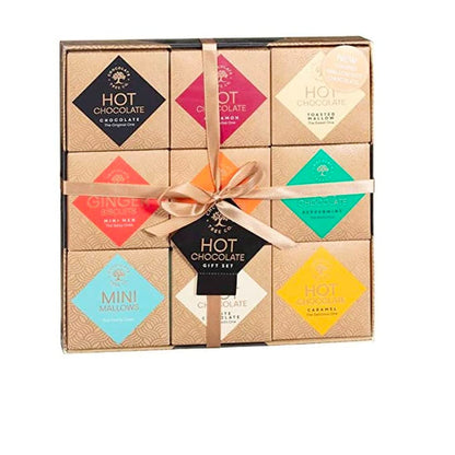 Luxury Hot Chocolate Gift Set – 9 Flavours with Marshmallows & Gingerbread Man | Christmas Gift