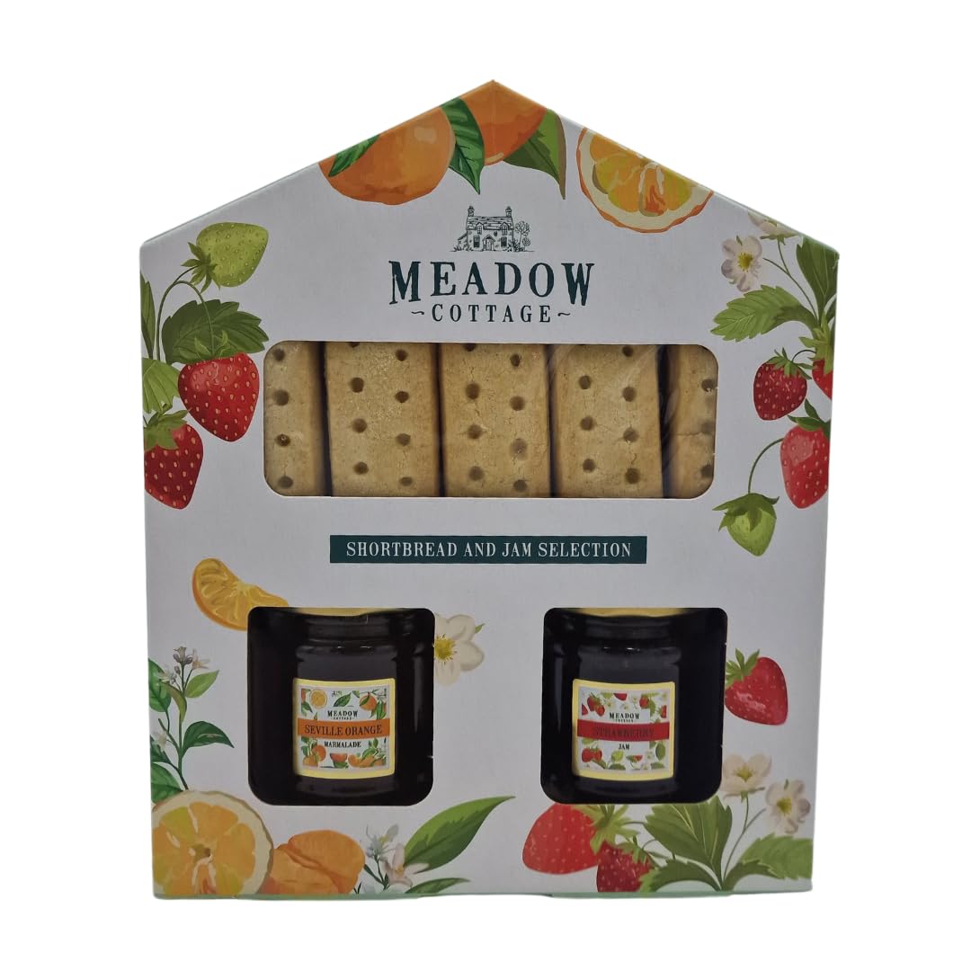 Christmas jam gift set - shortbread and jam selection gift set - christmas biscuit gifts for couples women men for your afternoon tea