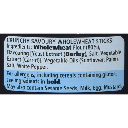 Jacob's Mini Twiglets 200g, Knobbly Shape, Zingy Taste, Crunchy, savoury, Whole Wheat Sticks, Mini Twiglets High in Fibre wholegrain, Pack of 2