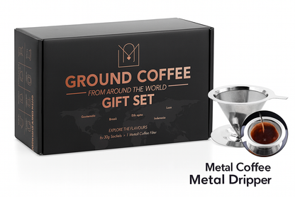 Coffee from Around the World – Luxury Ground Coffee Gift Set with Reusable Stainless Steel Filter | Christmas 2025 Limited Edition
