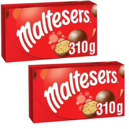 Maltesers Chocolate Gift Box Duo – 2 x 310g Packs | Milk Chocolate with Honeycomb Centre | Perfect Sharing Gift Set