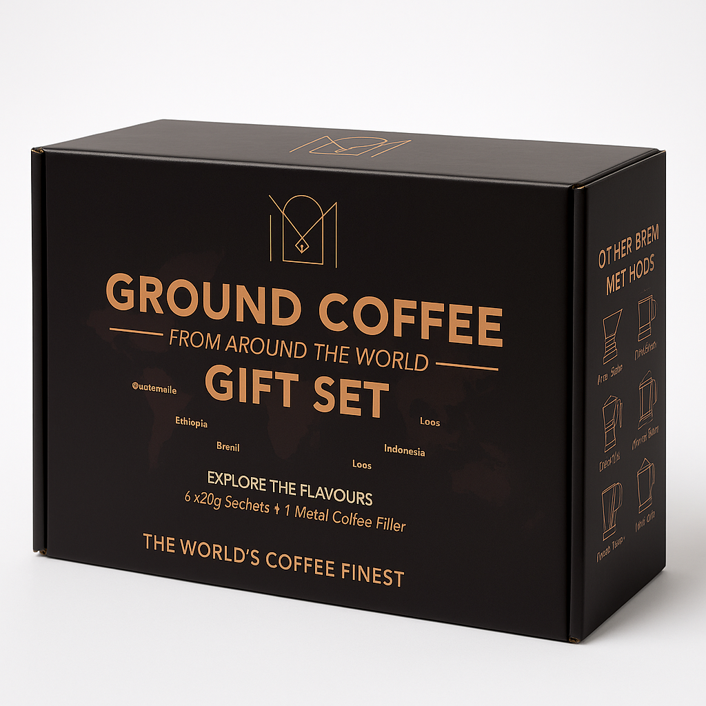 Coffee from Around the World – Luxury Ground Coffee Gift Set with Reusable Stainless Steel Filter | Christmas 2025 Limited Edition
