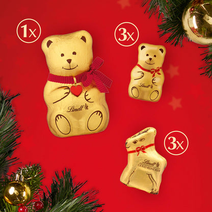 Lindt Teddy Adorable Milk Advent Calendar 250g - A selection of 24 finest Lindt Milk chocolates for a festive and magical countdown until Christmas