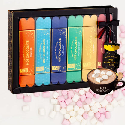 Hot chocolate gift set - flavoured hot chocolate gift set for kids men women adult - christmas gifts options white hot chocolate - chocolate orange salted caramel & more