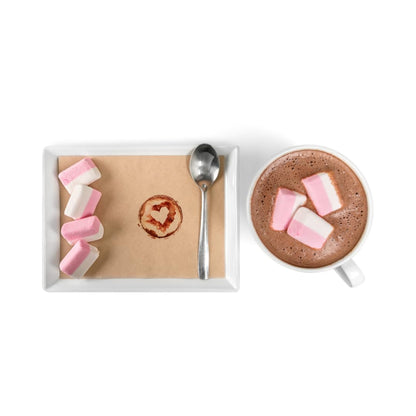 Hot chocolate mug gift set with hot water bottle mini marshmallows and christmas candy cane - cosy hot water bottle and hot chocolate gift set - gift set for women teen adults