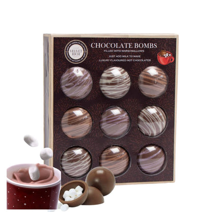 Hot chocolate options - Hot chocolate bomb gift set & extra marshmallow toppers for hot chocolate stations - Hot chocolate melt filled with marshmallows -