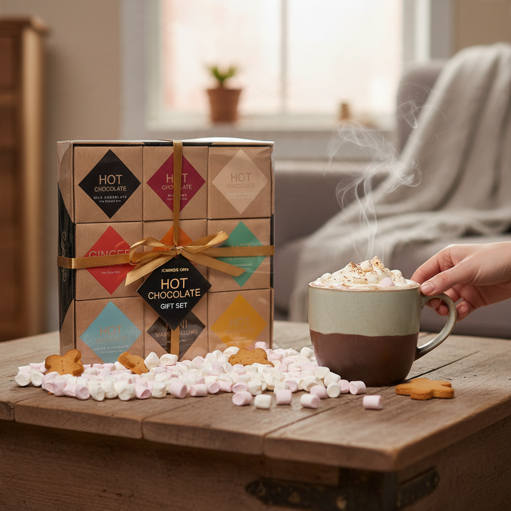 Creamy hot chocolate with marshmallows for a cosy winter treat
